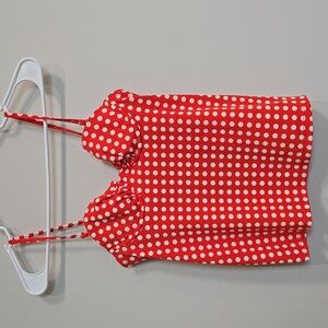 J. Crew, Size 0, NWT, Red Polka Dot Tankini Swim Top